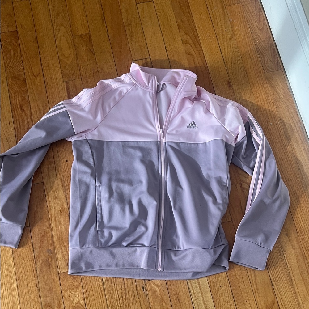 Adidas Woman's  Light Pink and Gray Track Jacket